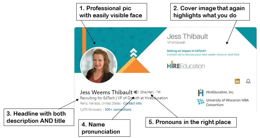 LinkedIn Introduction Section - Jess